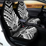 Black And White Maori Tribal Print Universal Fit Car Seat Covers 102422