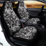 Black And White Mechanic Pattern Print Universal Fit Car Seat Covers 102422
