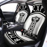 Black And White Mjolnir Print Universal Fit Car Seat Covers 102422
