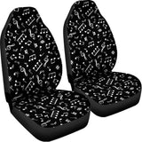 Black And White Music Note Pattern Print Universal Fit Car Seat Covers 102422