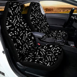Black And White Music Note Pattern Print Universal Fit Car Seat Covers 102422