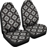 Black And White Navajo Pattern Print Universal Fit Car Seat Covers 102422