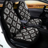 Black And White Navajo Pattern Print Universal Fit Car Seat Covers 102422