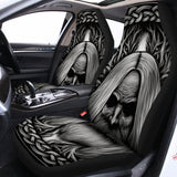 Black And White Odin With Crows Print Universal Fit Car Seat Covers 102422