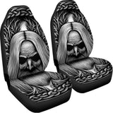 Black And White Odin With Crows Print Universal Fit Car Seat Covers 102422