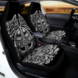 Black And White Odin With Wolfs Print Universal Fit Car Seat Covers 102422