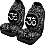 Black And White Om Print Universal Fit Car Seat Covers 102422