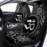 Black And White Om Print Universal Fit Car Seat Covers 102422
