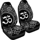 Black And White Om Print Universal Fit Car Seat Covers 102422