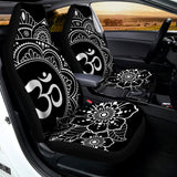 Black And White Om Print Universal Fit Car Seat Covers 102422