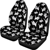 Black And White Origami Pattern Print Universal Fit Car Seat Covers 102422