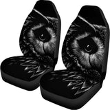 Black And White Owl Print Universal Fit Car Seat Covers 102422