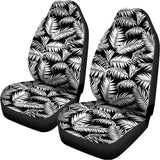 Black And White Palm Leaves Print Universal Fit Car Seat Covers 102422