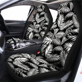 Black And White Palm Leaves Print Universal Fit Car Seat Covers 102422