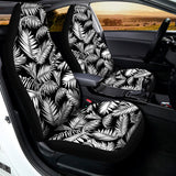 Black And White Palm Leaves Print Universal Fit Car Seat Covers 102422