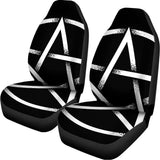 Black And White Pentagram Symbol Print Universal Fit Car Seat Covers 102422