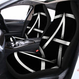 Black And White Pentagram Symbol Print Universal Fit Car Seat Covers 102422