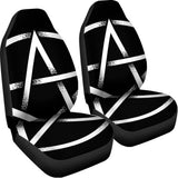 Black And White Pentagram Symbol Print Universal Fit Car Seat Covers 102422
