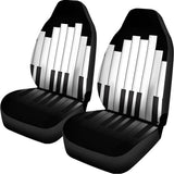 Black And White Piano Keyboard Print Universal Fit Car Seat Covers 102422
