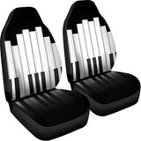 Black And White Piano Keyboard Print Universal Fit Car Seat Covers 102422