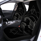 Black And White Pisces Sign Print Universal Fit Car Seat Covers 102422