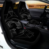 Black And White Pisces Sign Print Universal Fit Car Seat Covers 102422