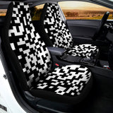 Black And White Pixel Pattern Print Universal Fit Car Seat Covers 102422