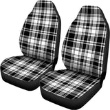 Black And White Plaid Pattern Print Universal Fit Car Seat Covers 102422