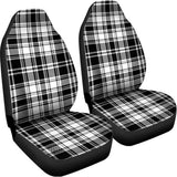 Black And White Plaid Pattern Print Universal Fit Car Seat Covers 102422