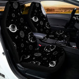 Black And White Planets Pattern Print Universal Fit Car Seat Covers 102422