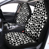 Black And White Playing Card Suits Print Universal Fit Car Seat Covers 102422