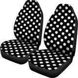 Black And White Polka Dot Pattern Print Universal Fit Car Seat Covers 102422