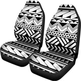 Black And White Polynesian Pattern Print Universal Fit Car Seat Covers 102422