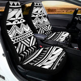 Black And White Polynesian Pattern Print Universal Fit Car Seat Covers 102422