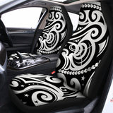 Black And White Polynesian Tattoo Print Universal Fit Car Seat Covers 102422
