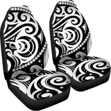 Black And White Polynesian Tattoo Print Universal Fit Car Seat Covers 102422