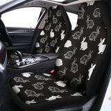 Black And White Rabbit Pattern Print Universal Fit Car Seat Covers 102422