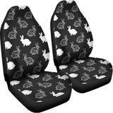 Black And White Rabbit Pattern Print Universal Fit Car Seat Covers 102422