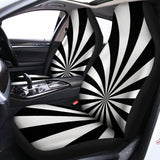 Black And White Radial Rays Print Universal Fit Car Seat Covers 102422