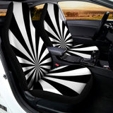 Black And White Radial Rays Print Universal Fit Car Seat Covers 102422