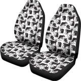Black And White Rat Pattern Print Universal Fit Car Seat Covers 102422