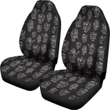 Black And White Robot Pattern Print Universal Fit Car Seat Covers 102422
