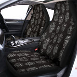 Black And White Robot Pattern Print Universal Fit Car Seat Covers 102422