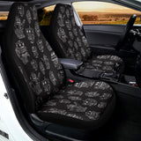 Black And White Robot Pattern Print Universal Fit Car Seat Covers 102422