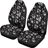 Black And White Rocket Pattern Print Universal Fit Car Seat Covers 102422