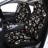 Black And White Rocket Pattern Print Universal Fit Car Seat Covers 102422