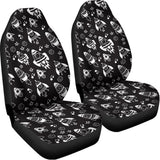 Black And White Rocket Pattern Print Universal Fit Car Seat Covers 102422