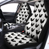 Black And White Rooster Pattern Print Universal Fit Car Seat Covers 102422