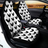 Black And White Rooster Pattern Print Universal Fit Car Seat Covers 102422