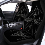 Black And White Sagittarius Sign Print Universal Fit Car Seat Covers 102422